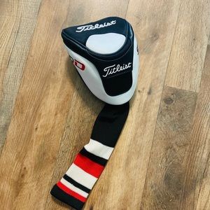 Titleist 910D Driver Head Cover Golf Club Head Cover Red Black White Driver Sock